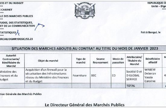 JANVIER 2023_SITUATION DES MARCHES PUBLICS ABOUTIS AU CONTRAT